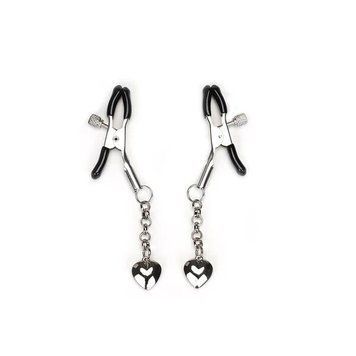 Зажимы для сосков Liebe Seele Solid Heart Nipple Clamps Silver SX1692 фото