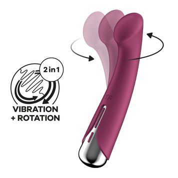 Вибратор с ротацией Satisfyer Spinning G-Spot 1 Red, плоская площадка для стимуляции точки G SX0555 фото
