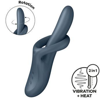 Вибратор с ротацией Satisfyer Heat Flex 4 Grey, подогрев до 39&deg;C SX2170 фото