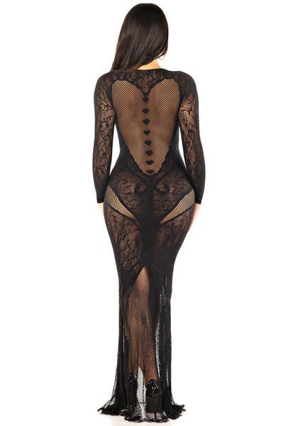 Сукня Leg Avenue Lace and Net Bodycon Gown One Size, Black SX1737 фото