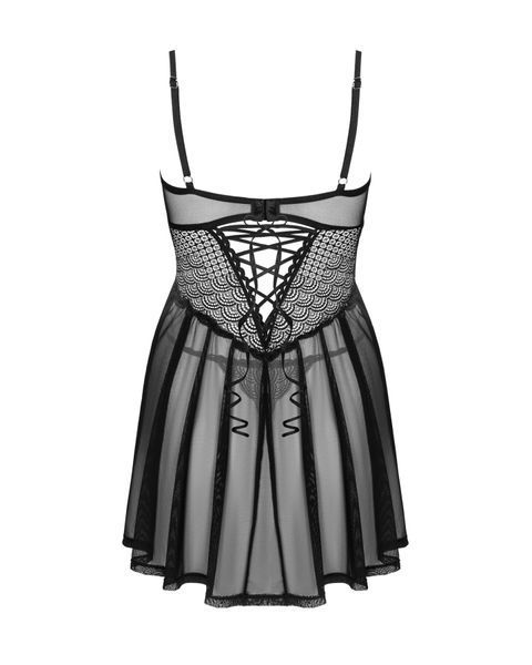 Эротический комплект Obsessive Chemeris babydoll & thong M/L, пеньюар и стринги SO9759 фото
