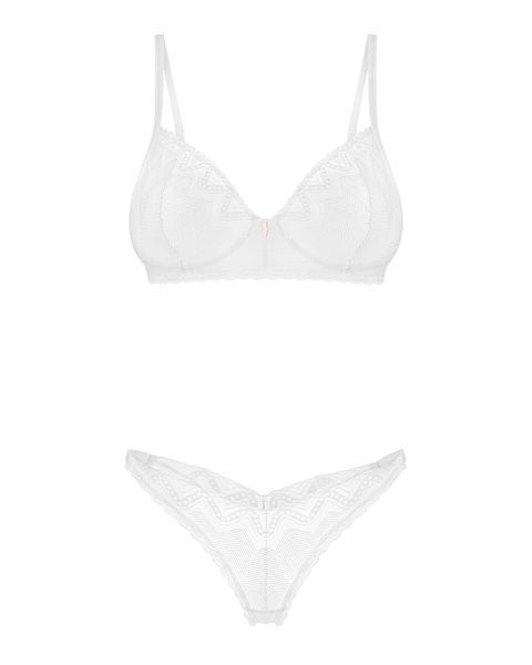 Комплект Obsessive Alissium 2-pcs set, XL/2XL, кружево, лиф с мягкой чашкой, трусики танга SX0605 фото