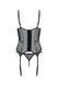 Корсет Passion LEAFA CORSET black S/M, м'які чашки, затискачі для панчіх, стрінги в комплекті SX0504 фото 4