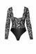 Боди Noir Handmade F296 Psyche, 3XL, кружево, длинный рукав, низ под латекс, с доступом SX0218 фото 6