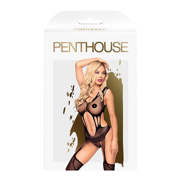 Бодистокинг с сюрреалистичным дизайном Penthouse - Wild virus black XL SO5311 фото