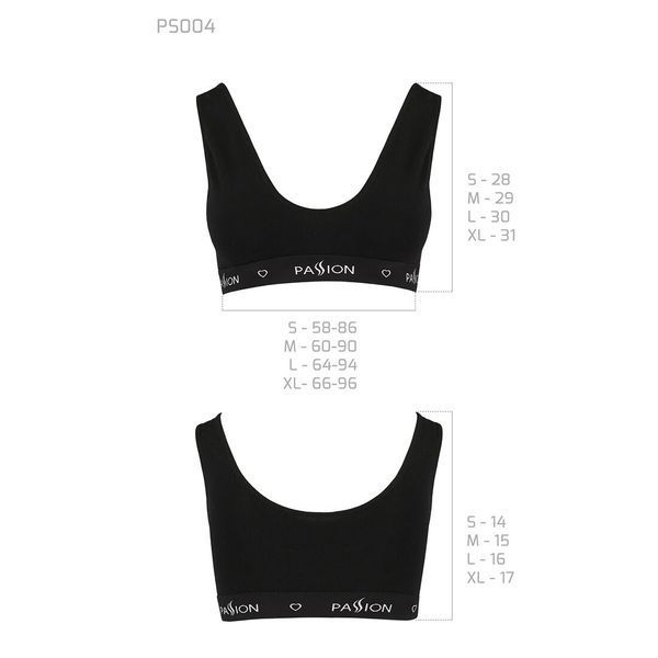 Спортивный топ с широкой резинкой Passion PS004 TOP M, black SO4220 фото