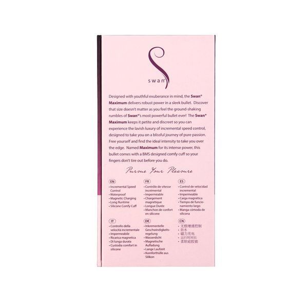 Вибропуля Swan Maximum + Comfy Cuff Pink, супермощная, разная интенсивность, силиконовая манжета SO8904 фото