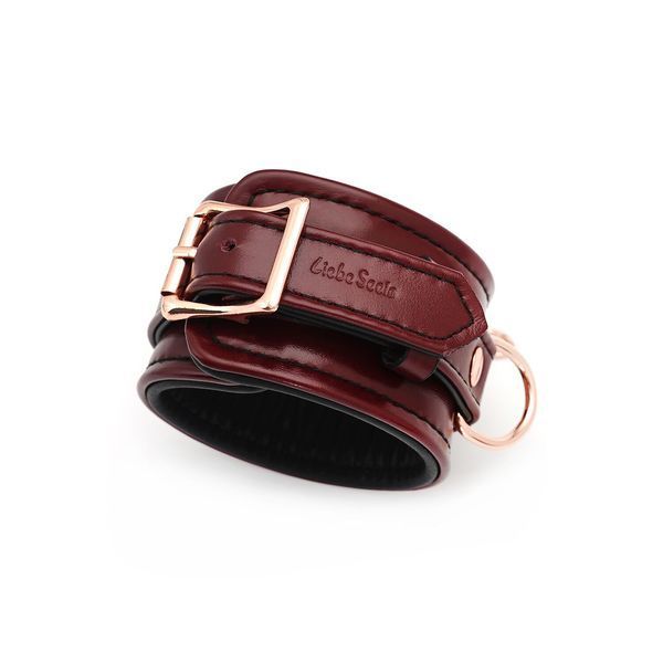 Кожаные поножи Liebe Seele Wine Red Ankle Cuffs, съемная цепочка-крепление SO9453 фото