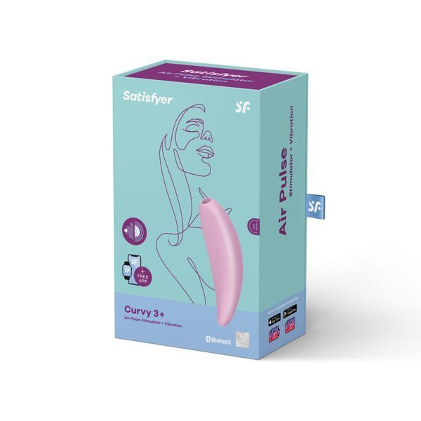 Мощный вакуумный клиторальный стимулятор Satisfyer Curvy 3+ с управлением через интернет SO3893 фото