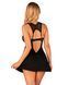 Сорочка бэби-долл с кружевом на груди Obsessive Donna Dream babydoll XL/2XL Black, стринги SO8632 фото 2