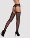 (SALE) Сітчасті панчохи-стокінги з квітковим малюнком Obsessive Garter stockings S207 S/M/L,чорні, імітація SO7266 фото 2