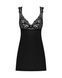 Сорочка бэби-долл с кружевом на груди Obsessive Donna Dream babydoll XL/2XL Black, стринги SO8632 фото 3
