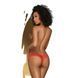 Трусики-тонг Penthouse Dangerous Darling S/M Red, кружево, высокая посадка, вырез спереди, бантик SO6495 фото 2