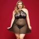 Сорочка беби-долл JSY &laquo;Страстная Лилит&raquo; Plus Size, Black, халтер, мелкая сетка, кружево, стринги SO8385 фото 1