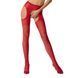 Колготки-бодистокинги с открытым доступом Passion S017 One Size, Red, имитация чулок и пояса PSS017R фото 1
