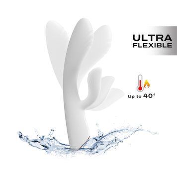 Вибратор-кролик с подогревом Dorcel FLEXI RABBIT WHITE, гибкий ствол SO6817 фото
