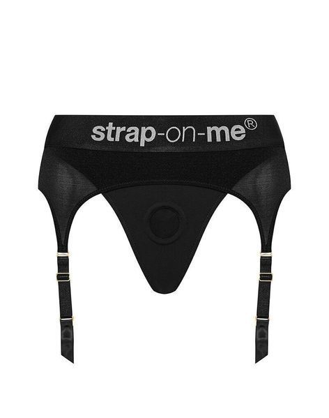 Трусы для страпона с подвязками для чулок Strap-On-Me REBEL HARNESS - XS (мятая упаковка!!!) SX2282-R фото