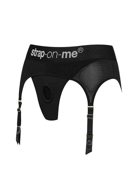 Трусы для страпона с подвязками для чулок Strap-On-Me REBEL HARNESS - XS (мятая упаковка!!!) SX2282-R фото