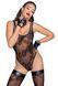 Боди Noir Handmade F242 Tulle body with patterned flock embroidery, S SX0151 фото 1