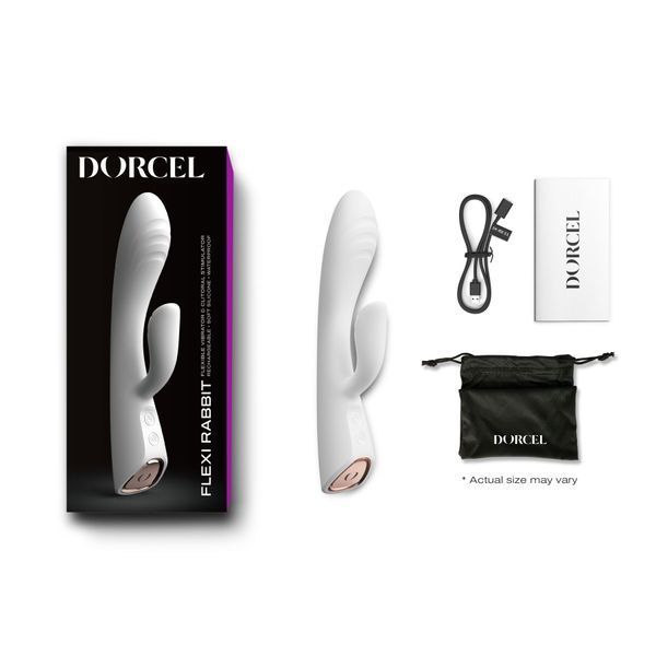 Вибратор-кролик с подогревом Dorcel FLEXI RABBIT WHITE, гибкий ствол SO6817 фото