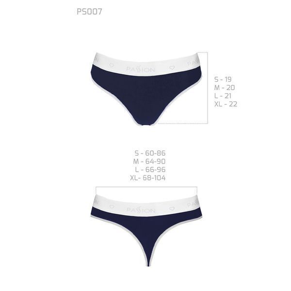 Спортивные трусики-стринги Passion PS007 PANTIES S, navy blue SO4253 фото