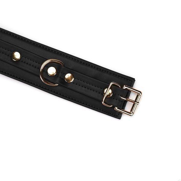 Наручники с цепочкой Liebe Seele Black Organosilicon Wrist Cuff, экокожа SO9485 фото
