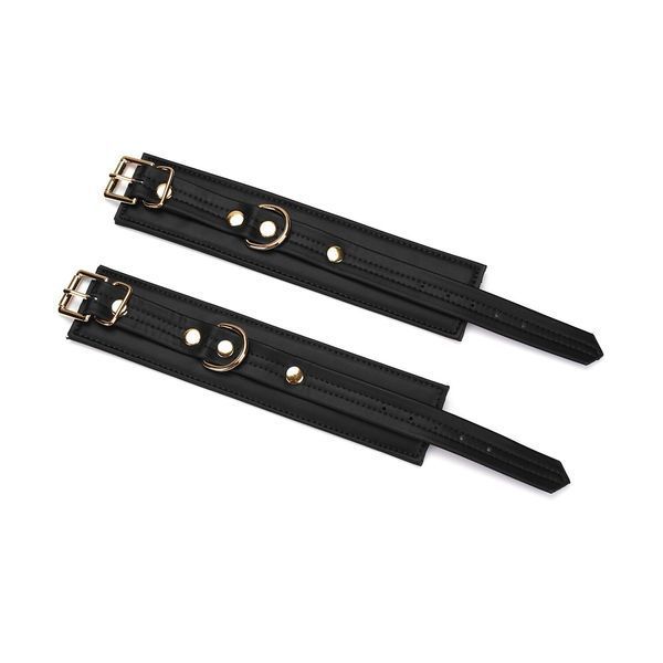 Наручники с цепочкой Liebe Seele Black Organosilicon Wrist Cuff, экокожа SO9485 фото