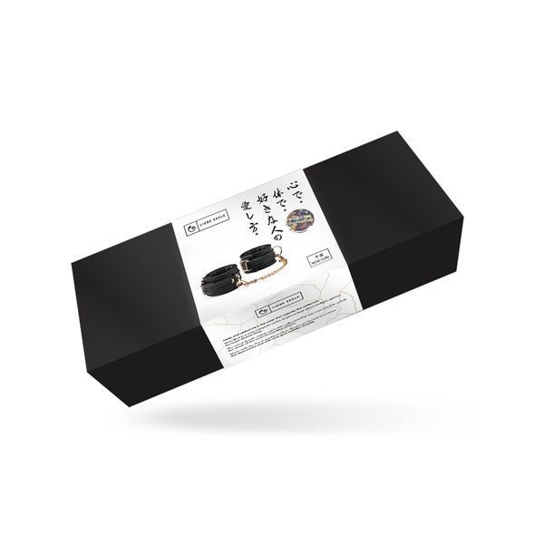 Наручники с цепочкой Liebe Seele Black Organosilicon Wrist Cuff, экокожа SO9485 фото