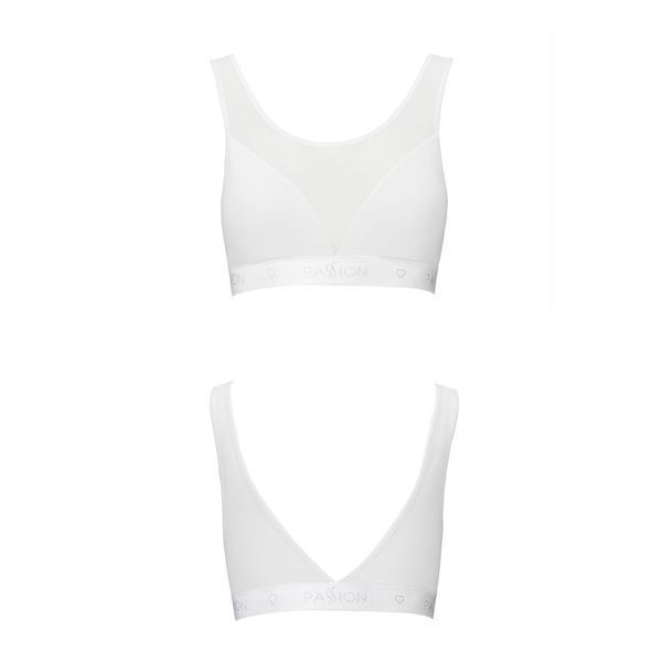 Топ з прозорою вставкою Passion PS002 TOP L, white SO4203 фото