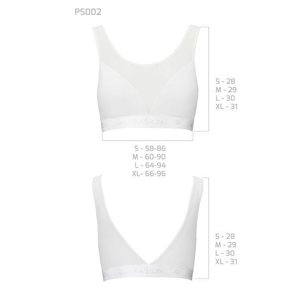 Топ з прозорою вставкою Passion PS002 TOP L, white SO4203 фото