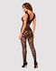 Сітчастий бодістокінг з вирізами та малюнком Obsessive Bodystocking G328 S/M/L, чорний, комбінезон SO7249 фото 4