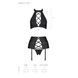 Комплект из эко-кожи с имитацией шнуровки Passion NANCY SET L/XL black, топ, трусики, пояс для чулок SO5373 фото 5