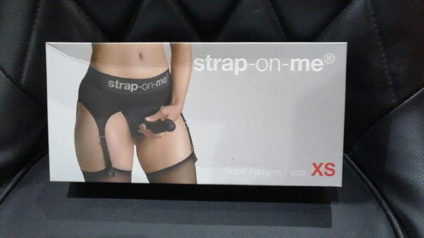 Трусы для страпона с подвязками для чулок Strap-On-Me REBEL HARNESS - XS (мятая упаковка!!!) SX2282-R фото