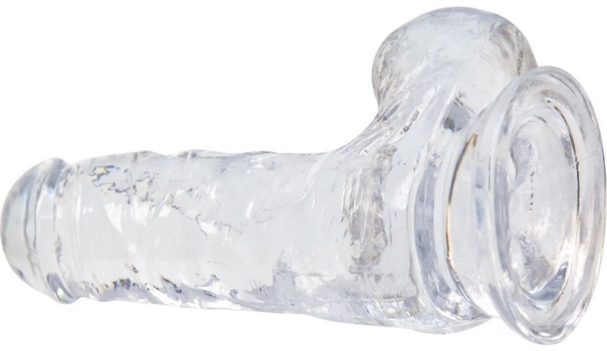 Прозорий фалоімітатор на присосці ADDICTION &mdash; Clear Dildo with Balls 6&Prime;, віброкуля в подарунок SO5580 фото