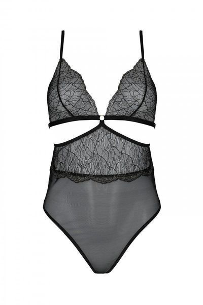 Боди Passion AMBERLY BODY black, L/XL, открытая спина, низ стринги SX0455 фото