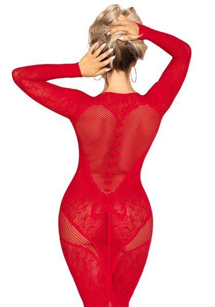 Платье Leg Avenue Lace and Net Bodycon Gown One Size, Red SX1738 фото