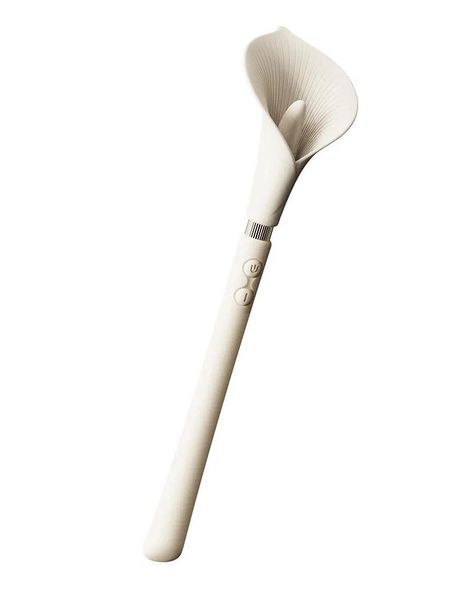 Роскошный вибромассажер Zalo &ndash; Calla Ivory White, двусторонний, 2 мотора SX1281 фото