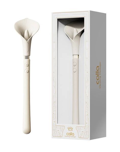 Роскошный вибромассажер Zalo &ndash; Calla Ivory White, двусторонний, 2 мотора SX1281 фото