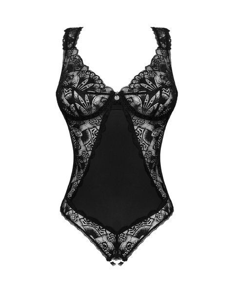 Кружевное боди Obsessive Donna Dream crotchless teddy XS/S Black, открытый доступ SO8633 фото