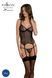 Корсет Passion LEAFA CORSET black, XXL/XXXL, мягкие чашки, зажимы для чулок, стринги в комплекте SX0505 фото 1