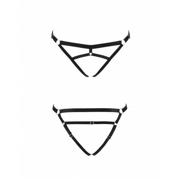 Трусики-стрінги зі стреп Passion Exclusive KELIS THONG XXL/XXXL, black SO6415 фото
