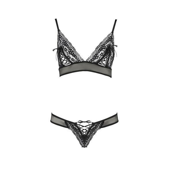 Комплект белья Passion ERZA SET L/XL, black, лиф и трусики PS26010 фото