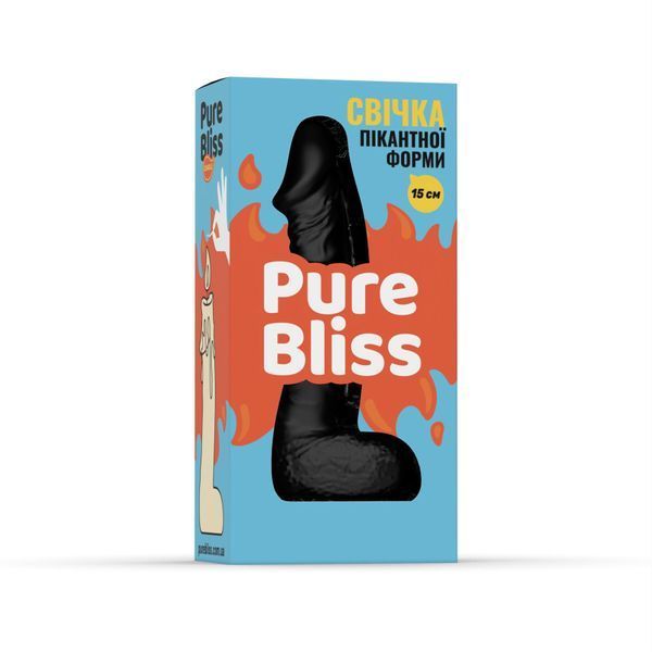 Свеча в виде члена Pure Bliss MINI Black 15 см SX1643 фото