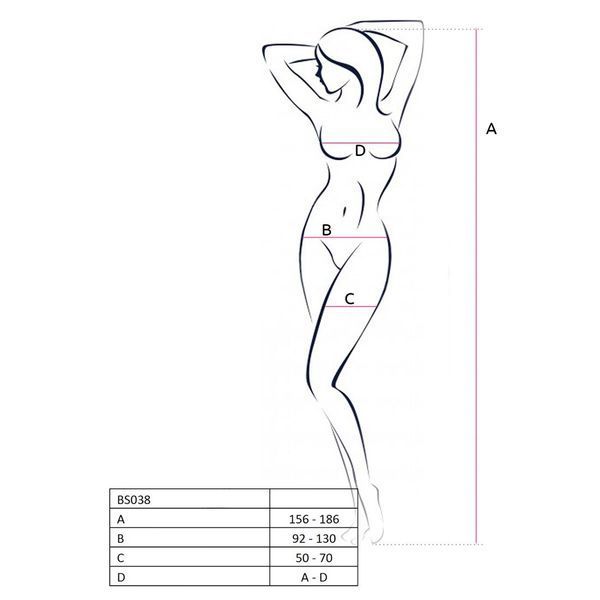 Бодістокінг Passion BS038 white, комбінезон, імітація панчіх і пояса PBS038W фото