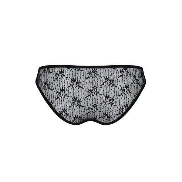 Трусики-слипы с кружевной сеточкой Passion DINA THONG S/M, black SO5341 фото