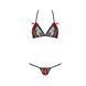 Комплект белья Passion MELISSA BIKINI S/M, black, лиф со шнуровкой и трусики стринги EL15902 фото 5