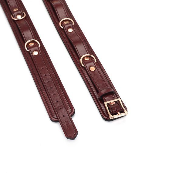 Фиксаторы для бедер Liebe Seele Wine Red Thigh Cuffs L Size, натуральная кожа SO9455 фото