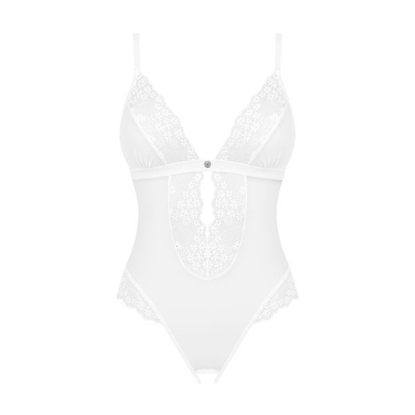 Эротическое полупрозрачное боди Obsessive Heavenlly crotchless teddy XS/S, с доступом SO8166 фото