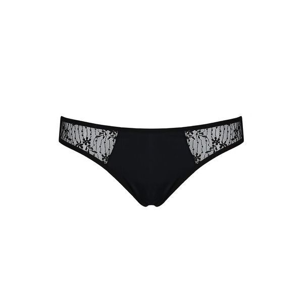 Трусики-слипы с кружевной сеточкой Passion DINA THONG XXL/XXXL, black SO5342 фото