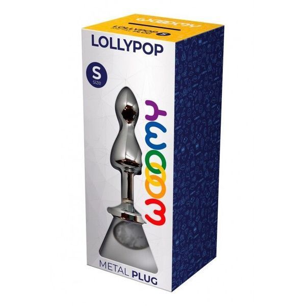 Металлическая анальна пробка Wooomy Lollypop Double Ball Metal Plug S, диаметр 2,8 см, длина 8,5 см SO7417 фото